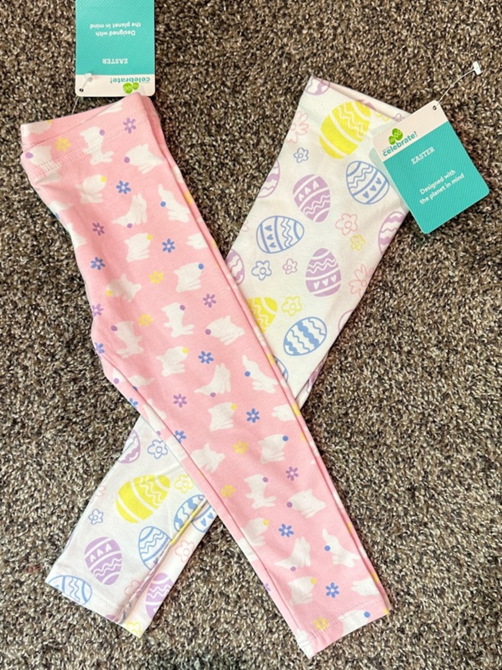 Easter Bunny & Egg Print Girls Leggings